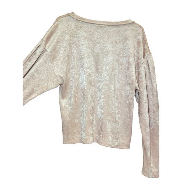 Free People Milan Layering Top Light Pink Blush Pink Crushed Velvet Small - Picture 14 of 15